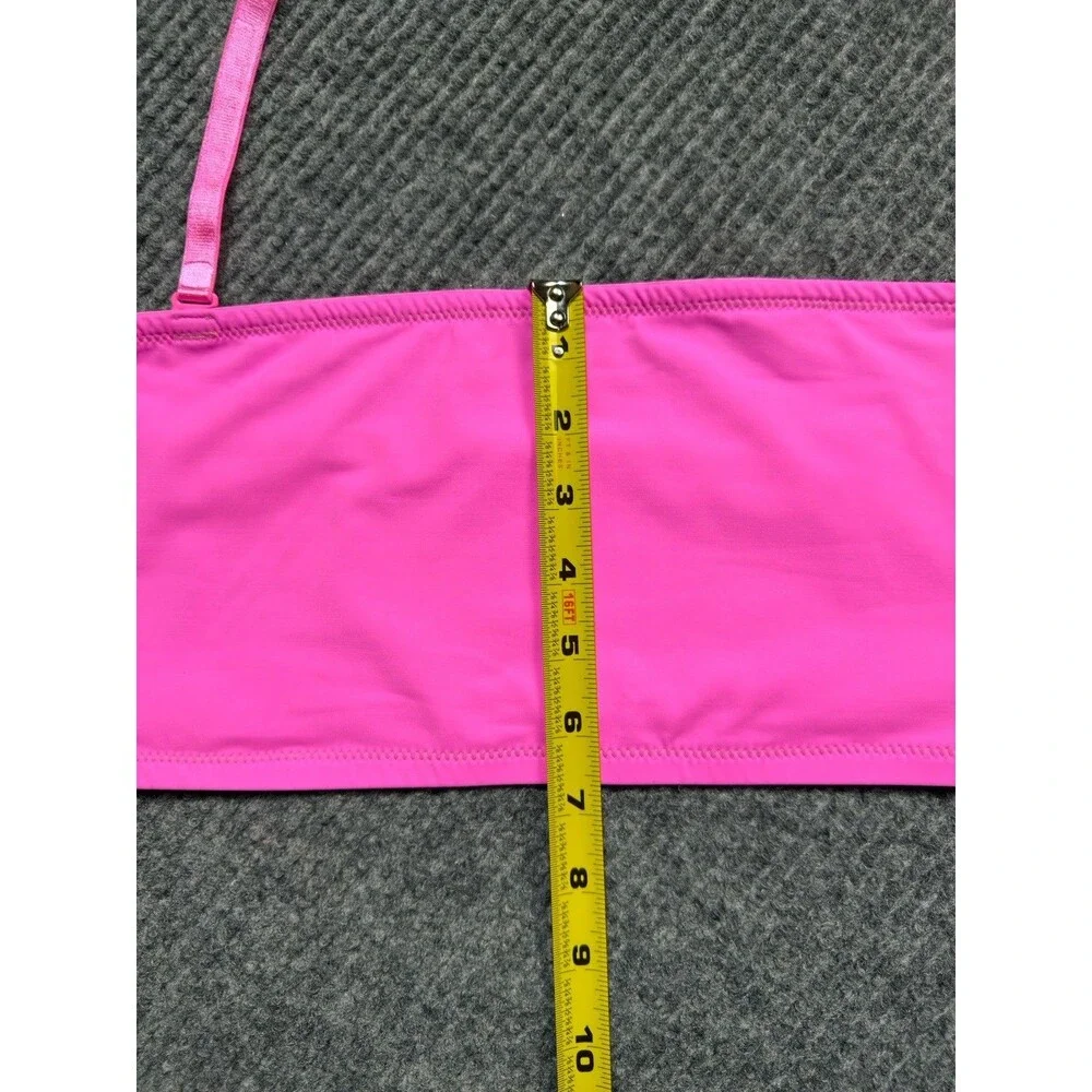 Skims Recycled Swim Women 4X Thong Bottom & Bandeau Top Bikini Set Pink Taffy